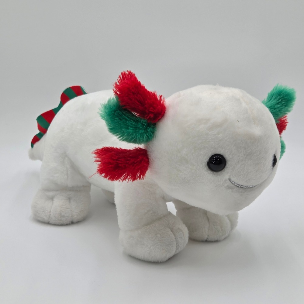 Build-A-Bear 19" Festive Axolotl Plush White Red Green Holiday Christmas Stuffie